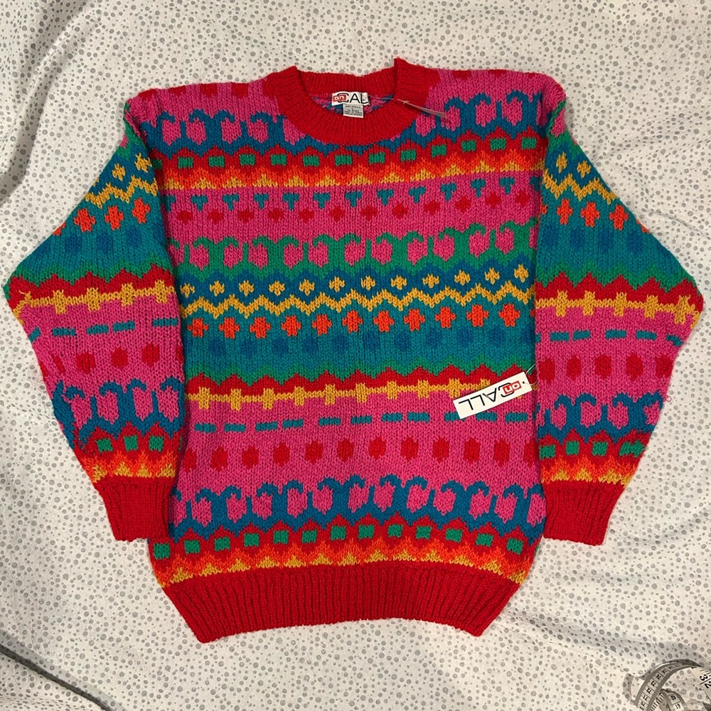 Vintage 90s Colorful Patterned women’s Sweater